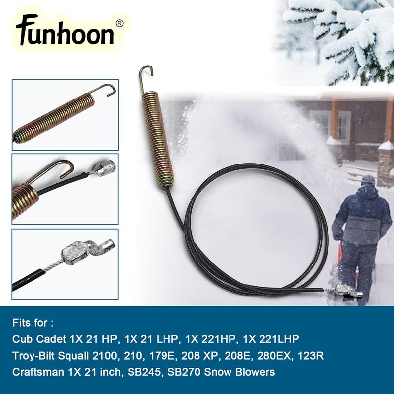Funhoon 946-04701 Auger Clutch Cable for Craftsman MTD Troy Bilt Cub Cadet 1X 21 HP 1X 221 HP Snow Blowers Replaces 746-04701 - Image 5
